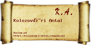 Kolozsvári Antal névjegykártya